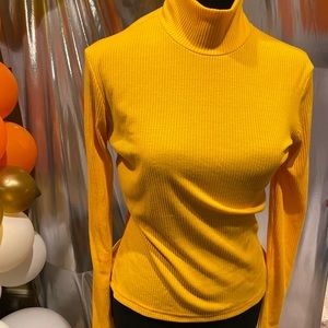 Mustard yellow turtleneck shirt